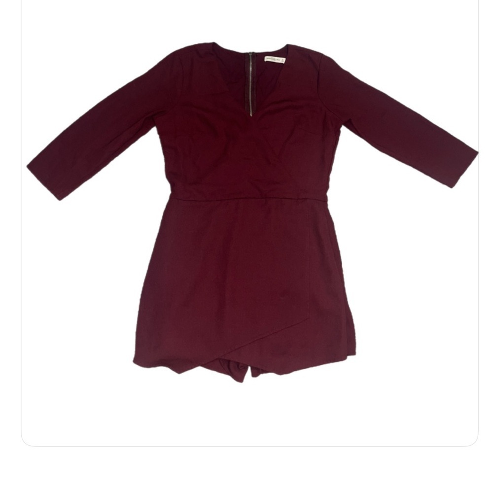Abercrombie & Fitch Burgundy 3/4 Sleeve Romper- Size 10 - Picture 1 of 5
